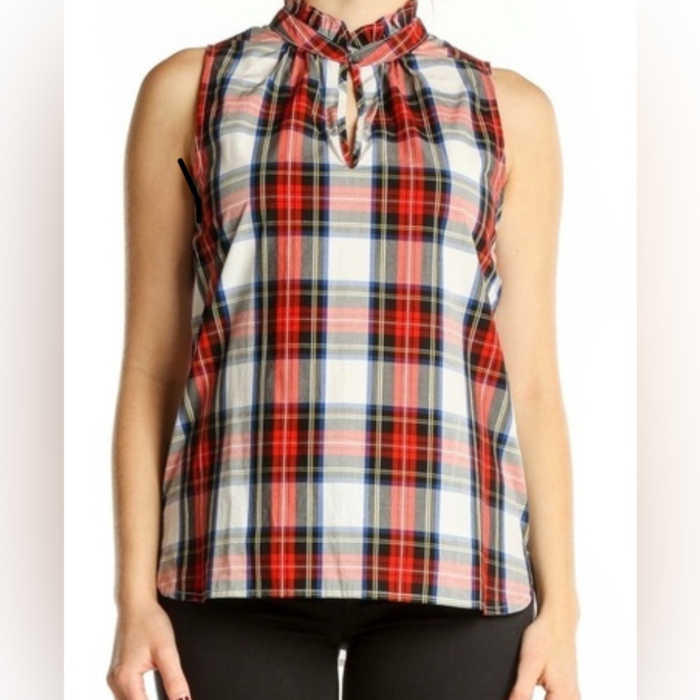 J. Crew Xmas plaid, sleeveless
